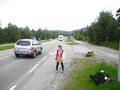 Erga trying to hitch from Alta to Tromso.jpg
